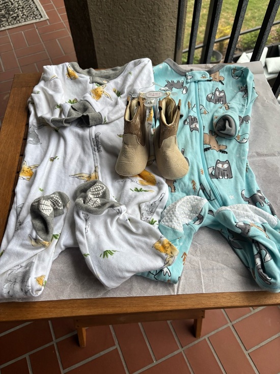 Other - Unbranded Kids' Footed One-Piece Pajama - Blue & White